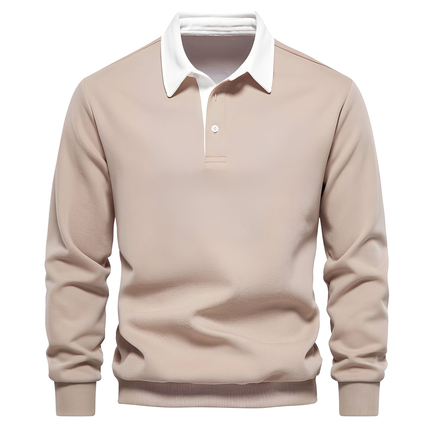 Shelton - Polo uomo casual con maniche lunghe