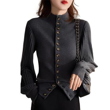 Adelyn - Maglia casual con maniche a lanterna per donne