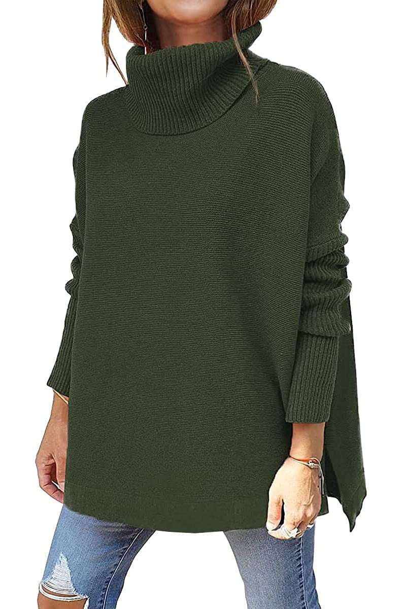 Macey - Maglione collo alto casual in lana per donne
