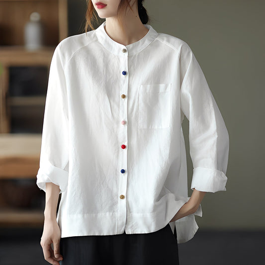 Helen - Blusa a maniche lunghe con tasche per donne