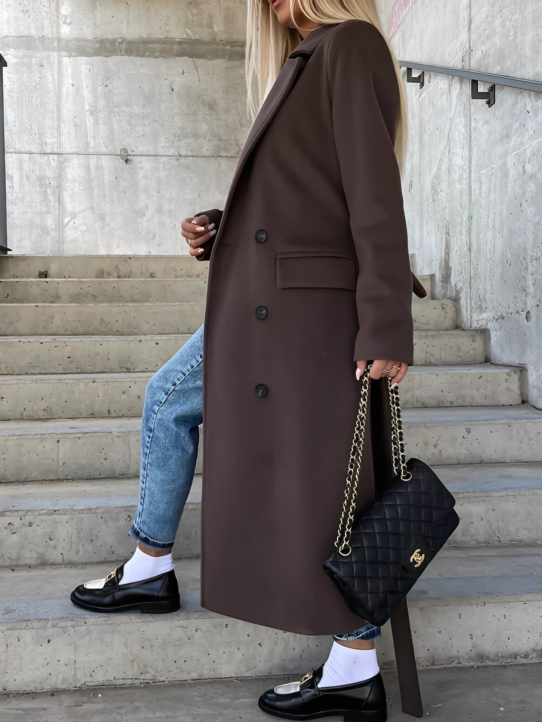 Suzanne - Cappotto classico doppiopetto con cintura per donne