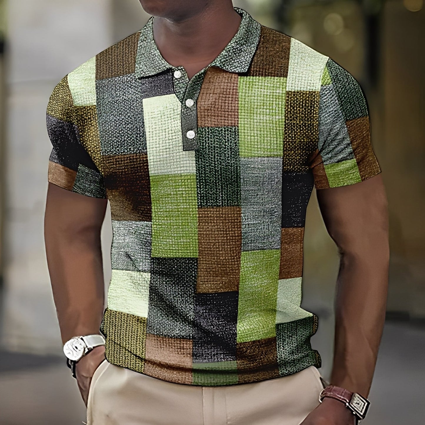 Reginald - Polo elegante e multicolore da uomo