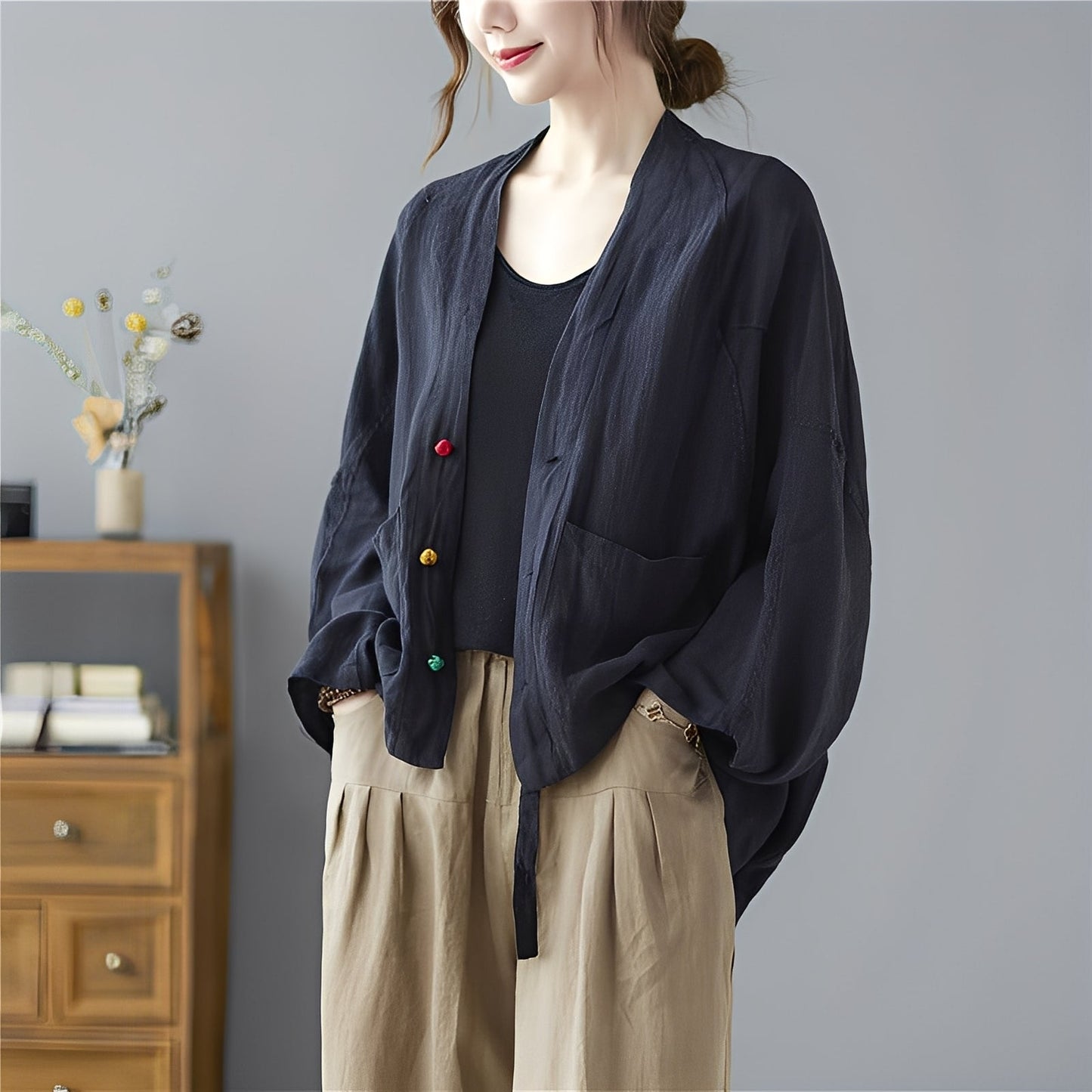Shelia - Cardigan corto con tasche