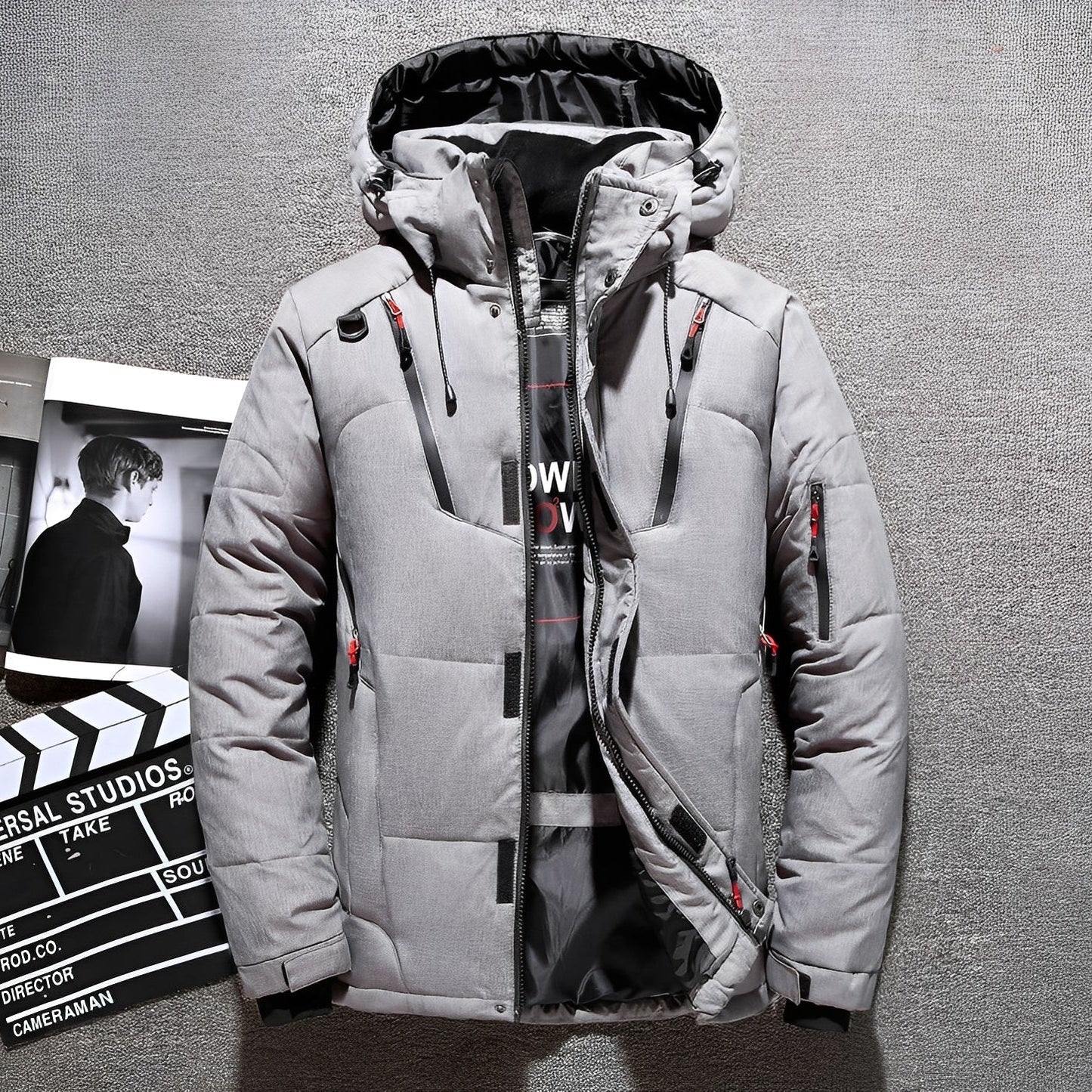 Damian - Giacca contemporanea con cappuccio e molte tasche per uomo