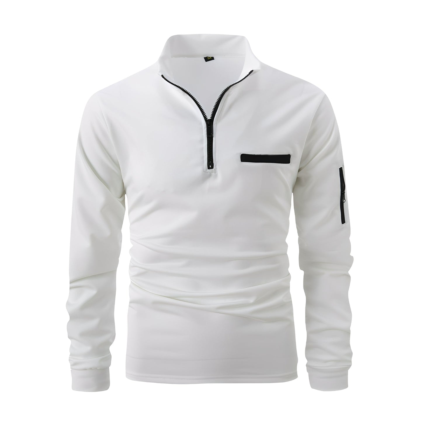 Lucian - Camicia da uomo casual con zip e tasca