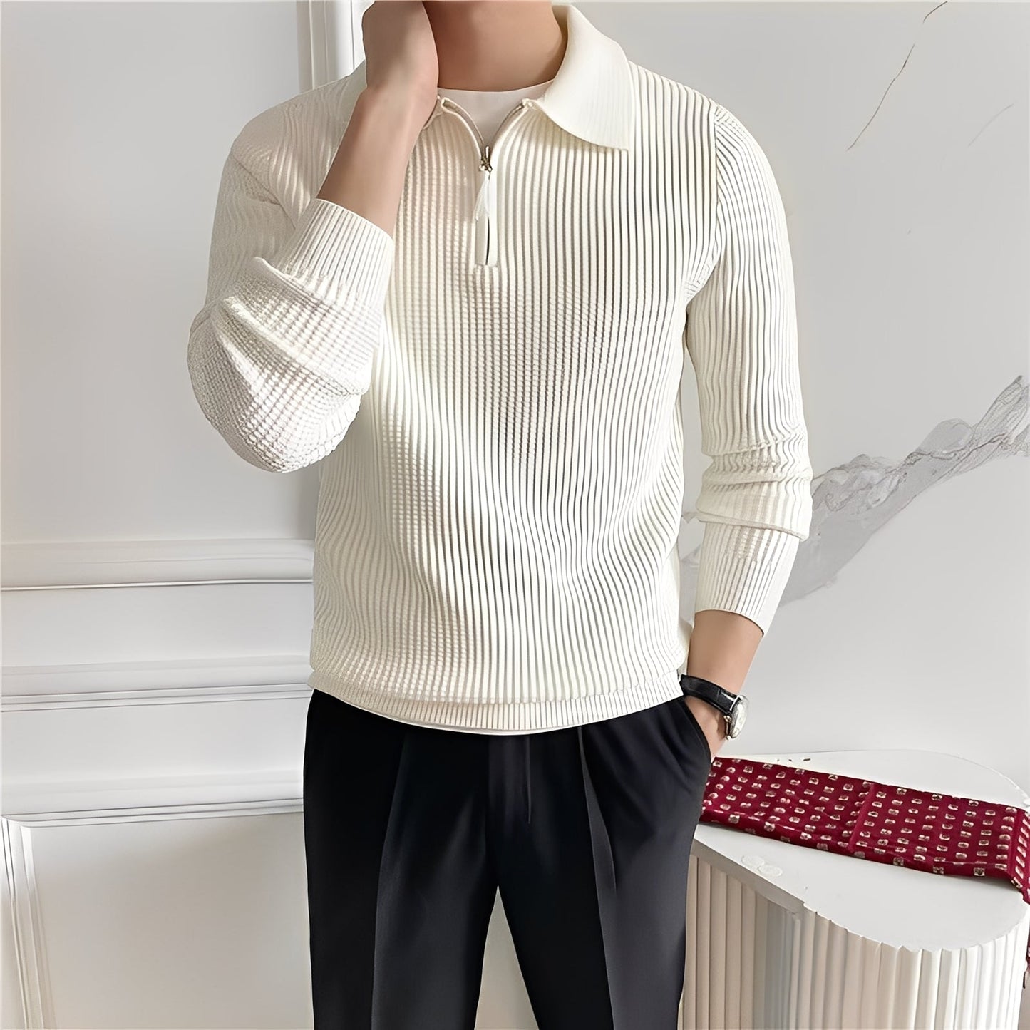 Justin - Elegante maglione da uomo con zip