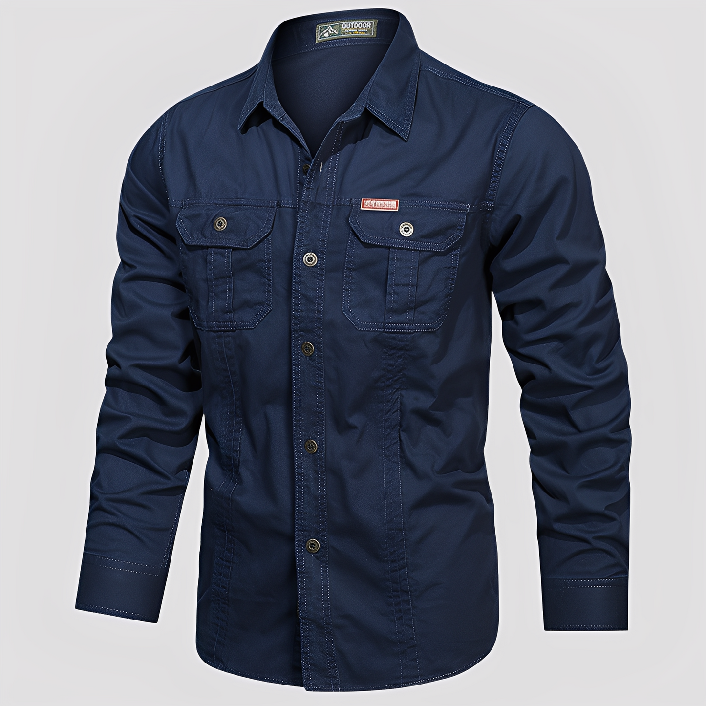 Ranulph - Camicia Cargo da Uomo con Maniche Lunghe, Stile Casual
