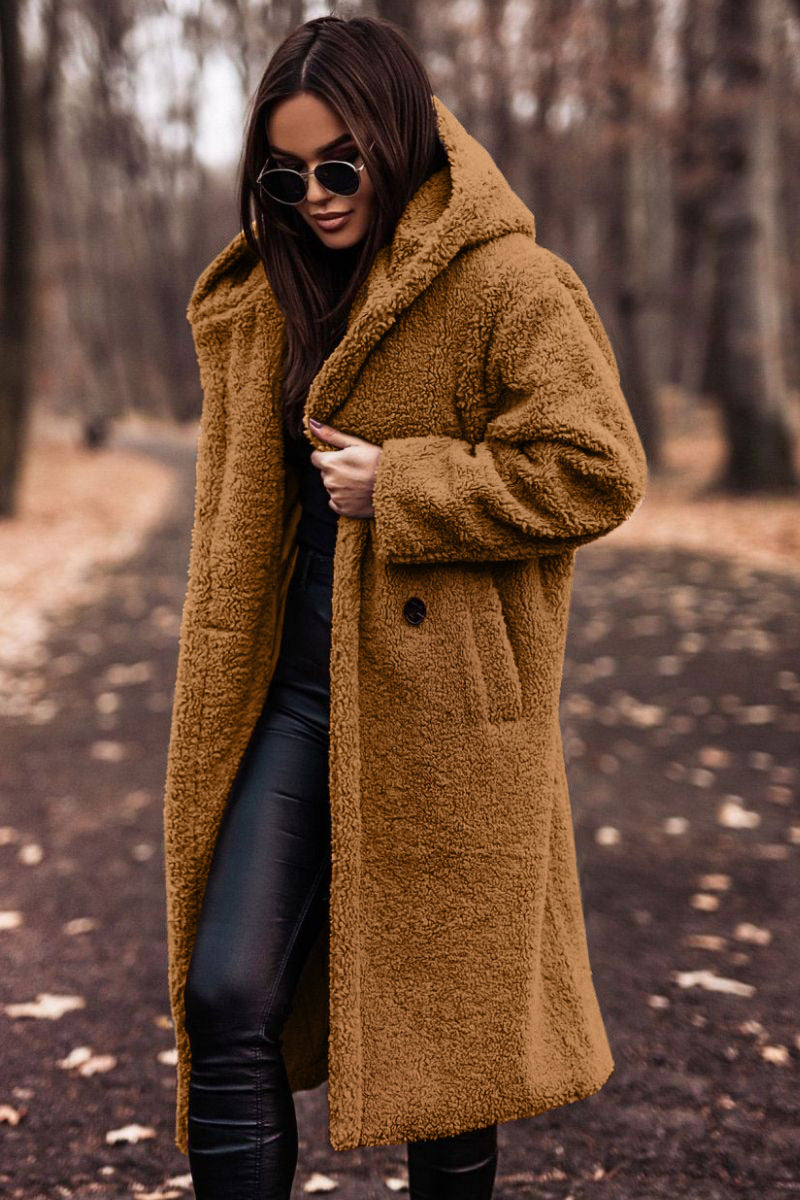 Yancy - Stile lungo Cappotto in Peluche per donne