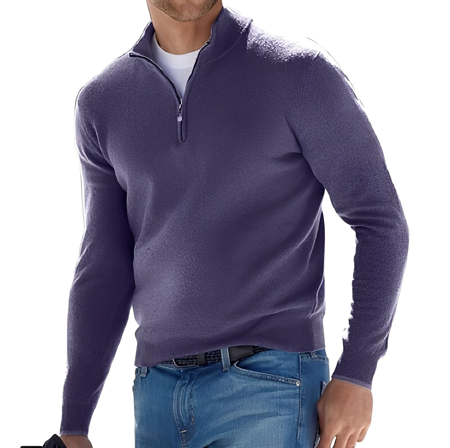 Zayne - Maglione da uomo con zip, stile casual
