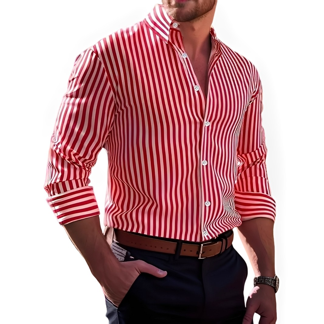 Brycen - Camicia elegante a righe a manica lunga per uomo