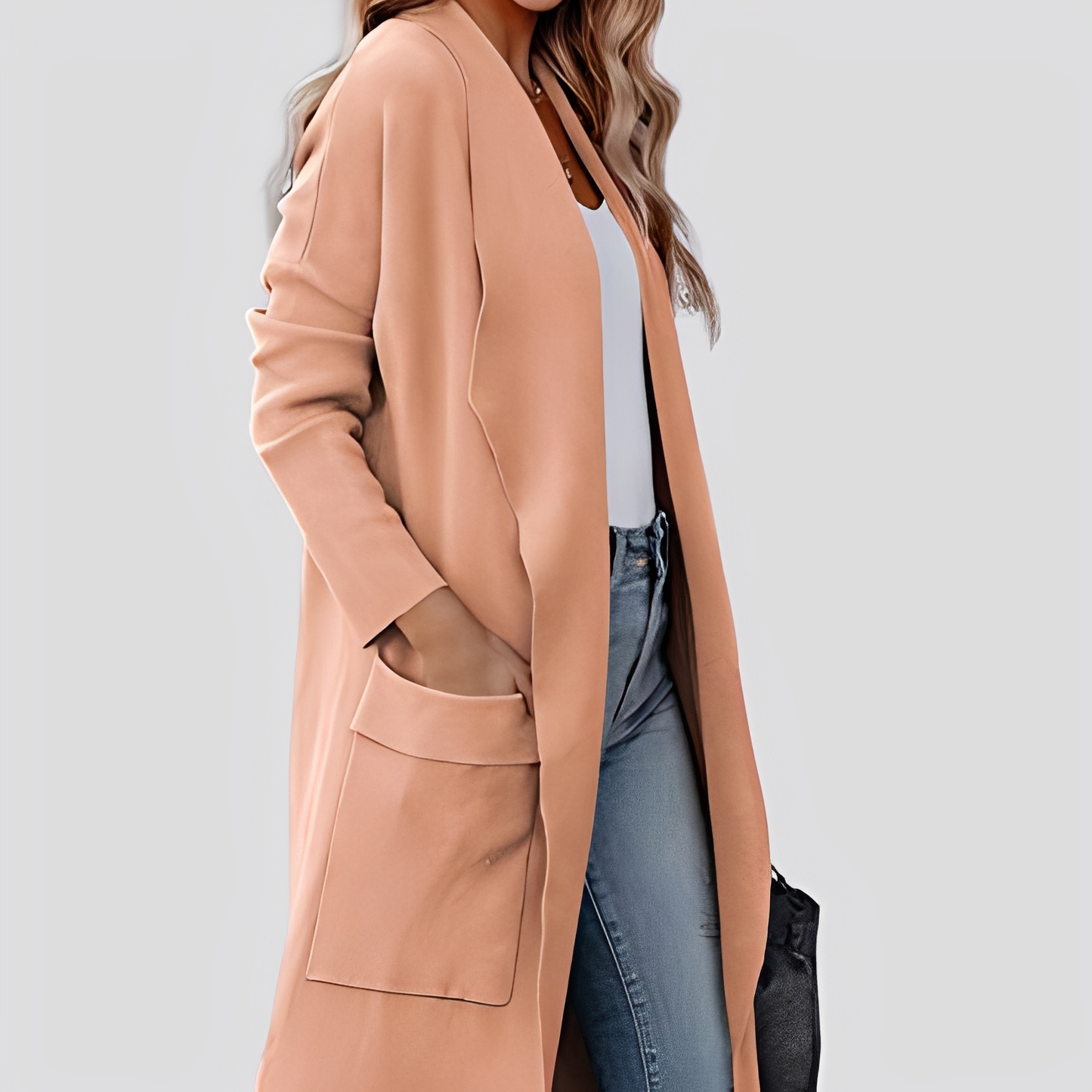 Chantal - Cardigan lungo in tweed casual per donne