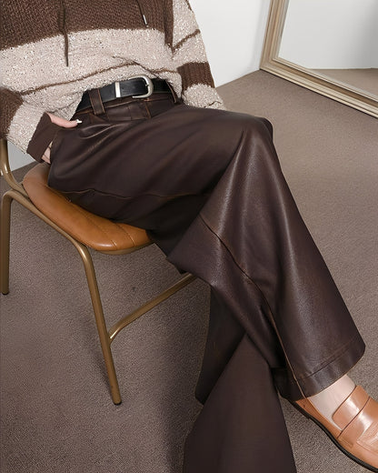 Lora - Tradizionali pantaloni in pelle a vita alta per donne