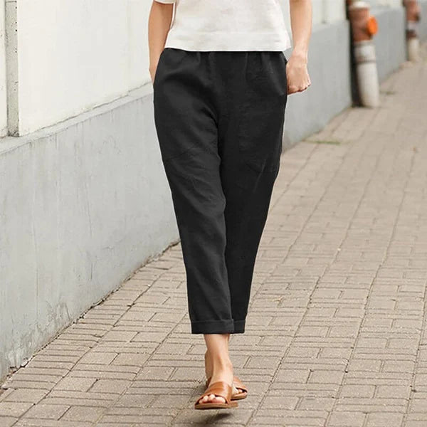 Ember - Pantaloni ampi in lino e cotone