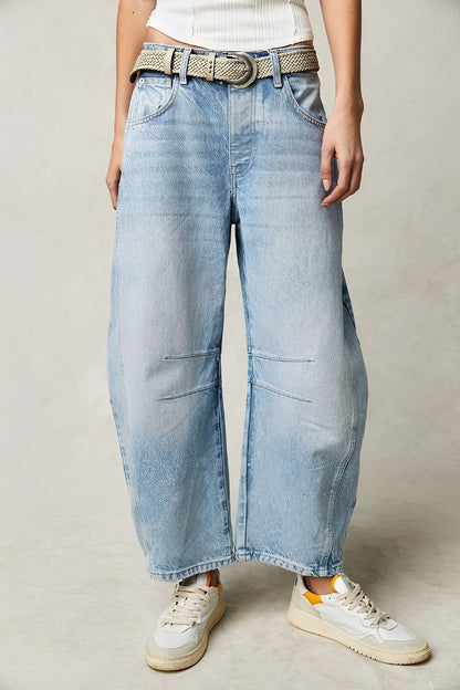Adrienne - Barrel-Jeans classici a taglio largo per donne