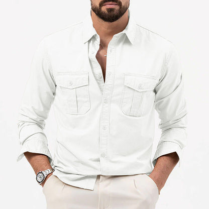 Dennis - Camicia tradizionale a maniche lunghe con tasche per uomo