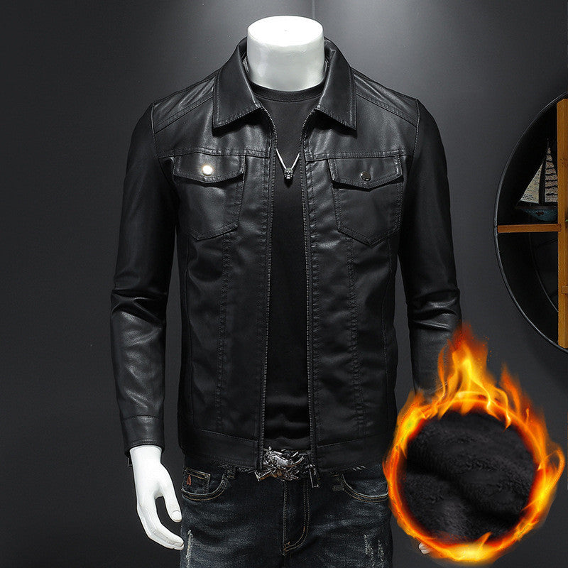 Nelson - Giacca in pelle biker casual per uomini