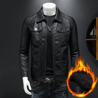 Nelson - Giacca in pelle biker casual per uomini