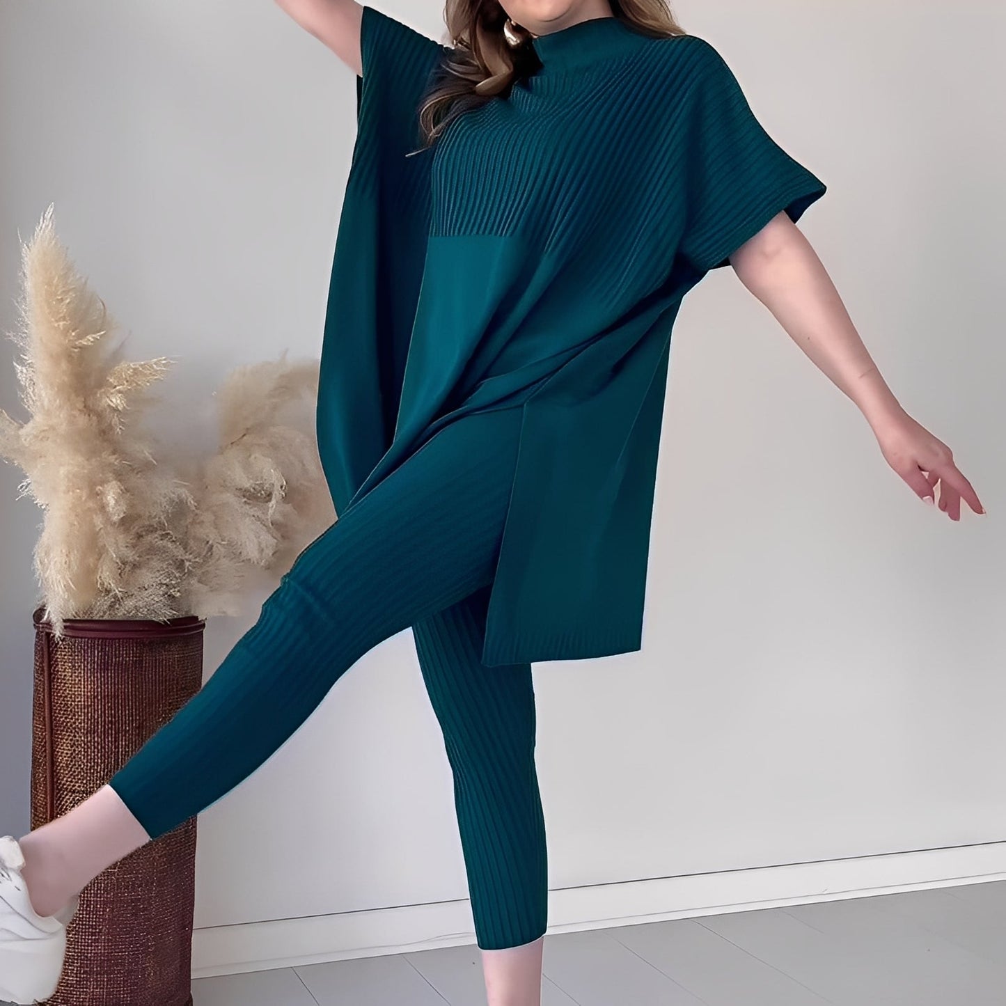 Roxanna - Set casual e comodo in maglia a due pezzi per donne