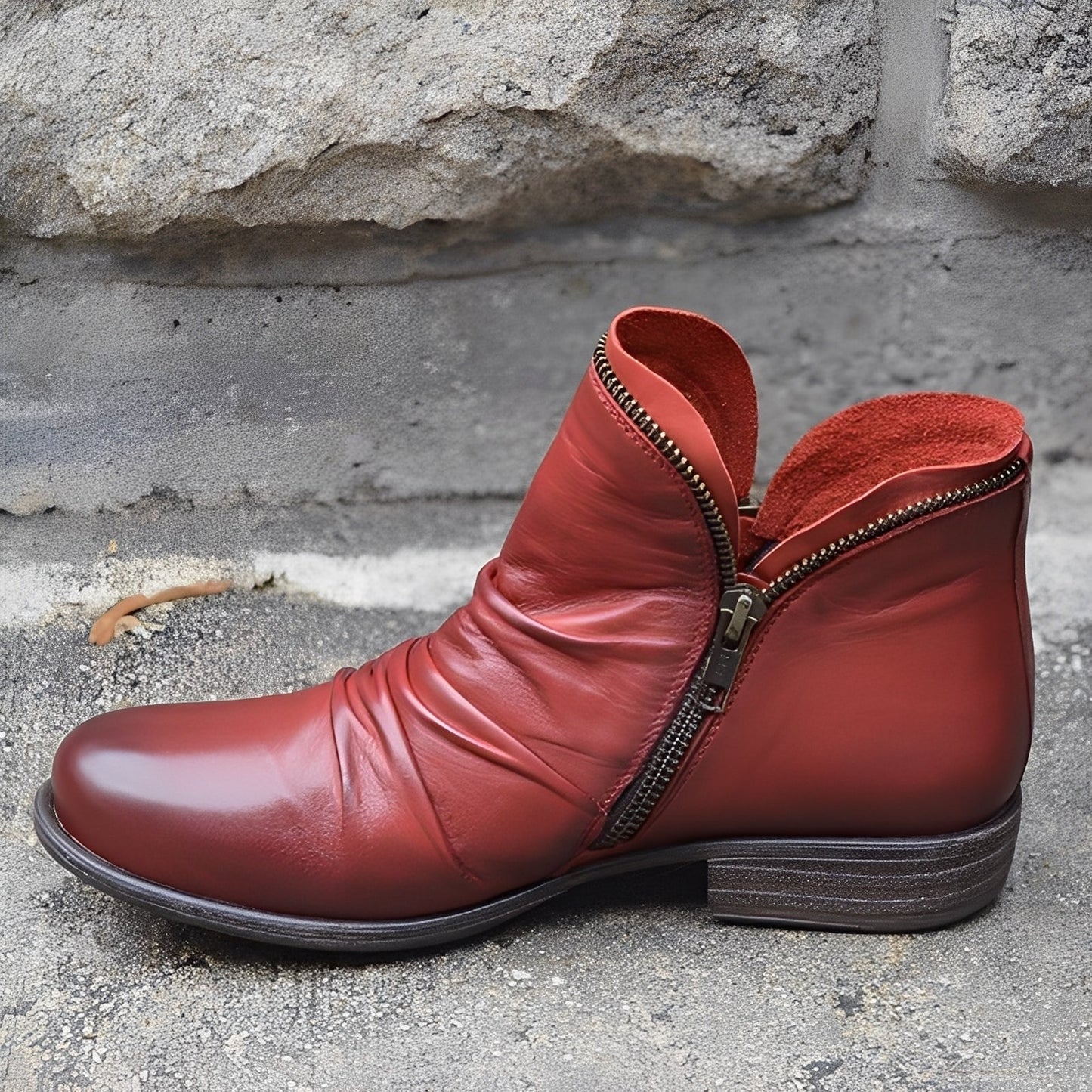 Veronica - Stivali in pelle alla moda con zip per donne