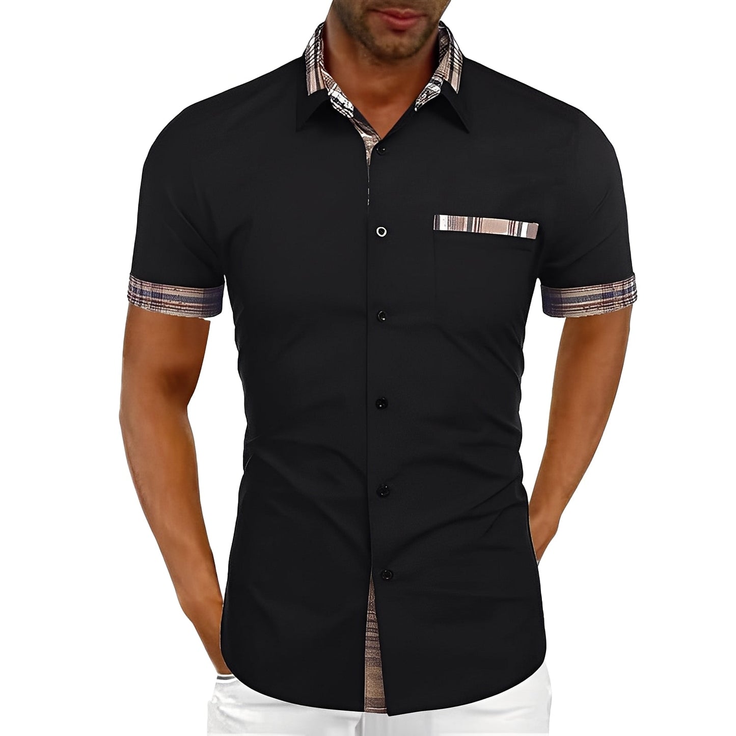 Marvin - Camicia Casual a Maniche Corte per Uomini