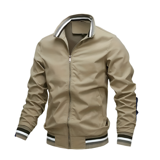 Jeremy - Giacca bomber da uomo con strisce, stile casual