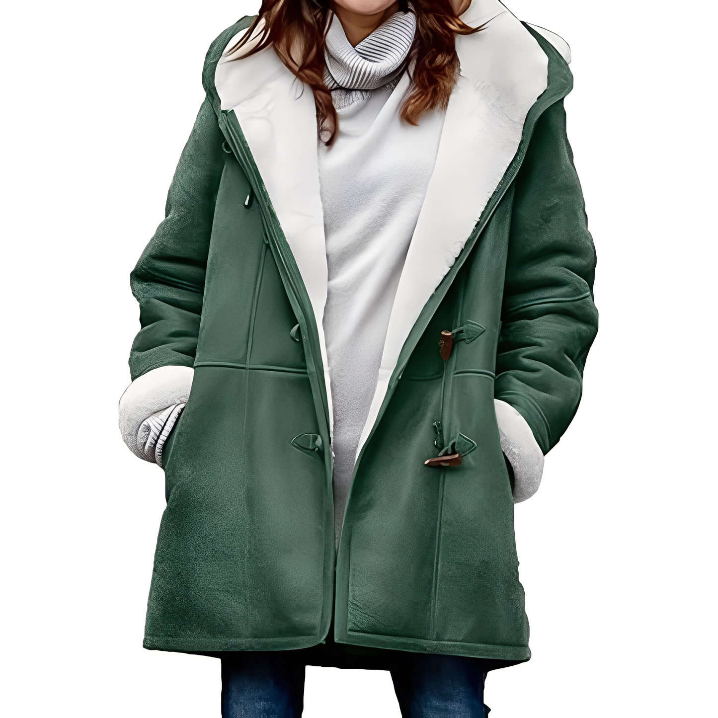Madilyn - Cappotto Duffle casual con Cappuccio per Donna
