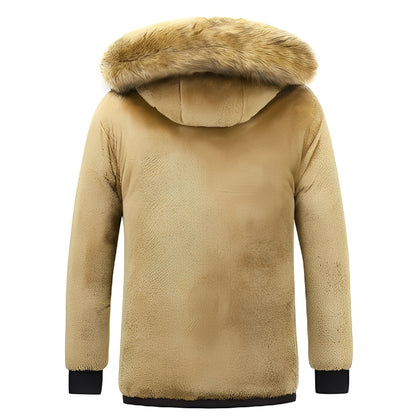 Crispian - Parka caldo con cappuccio staccabile per uomo