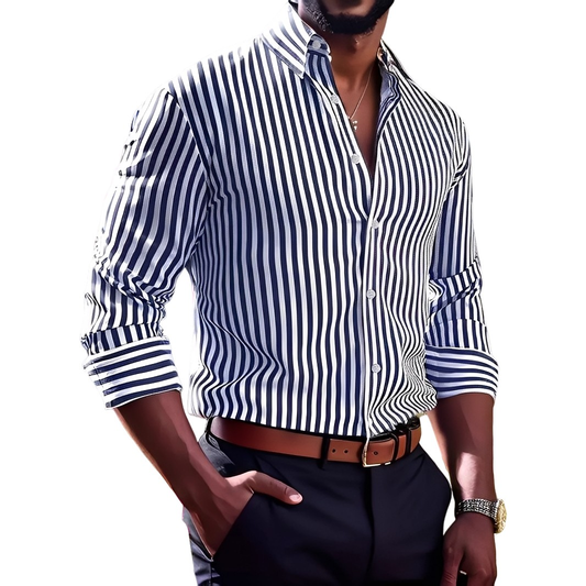 Brycen - Camicia elegante a righe a manica lunga per uomo