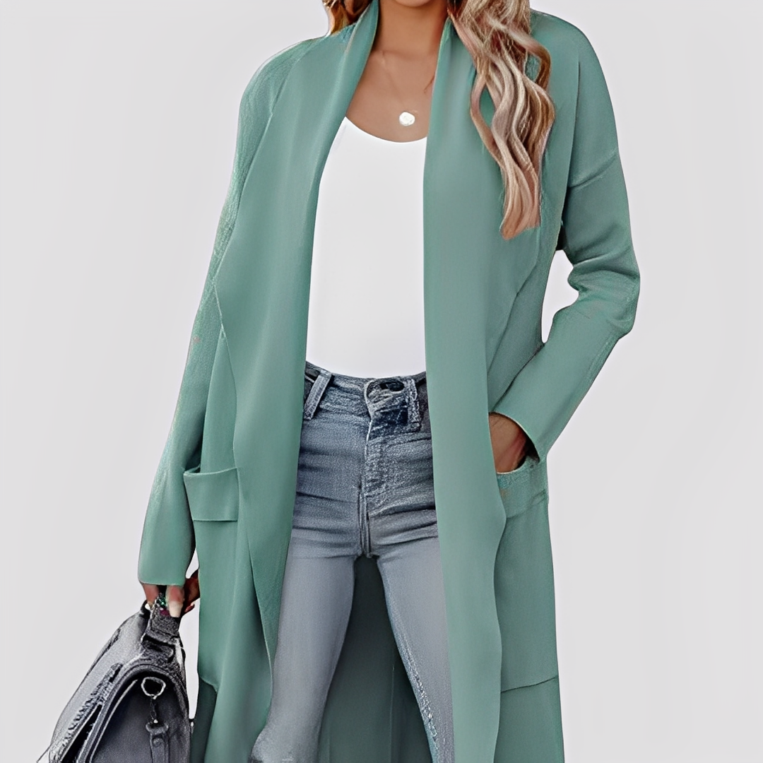 Chantal - Cardigan lungo in tweed casual per donne