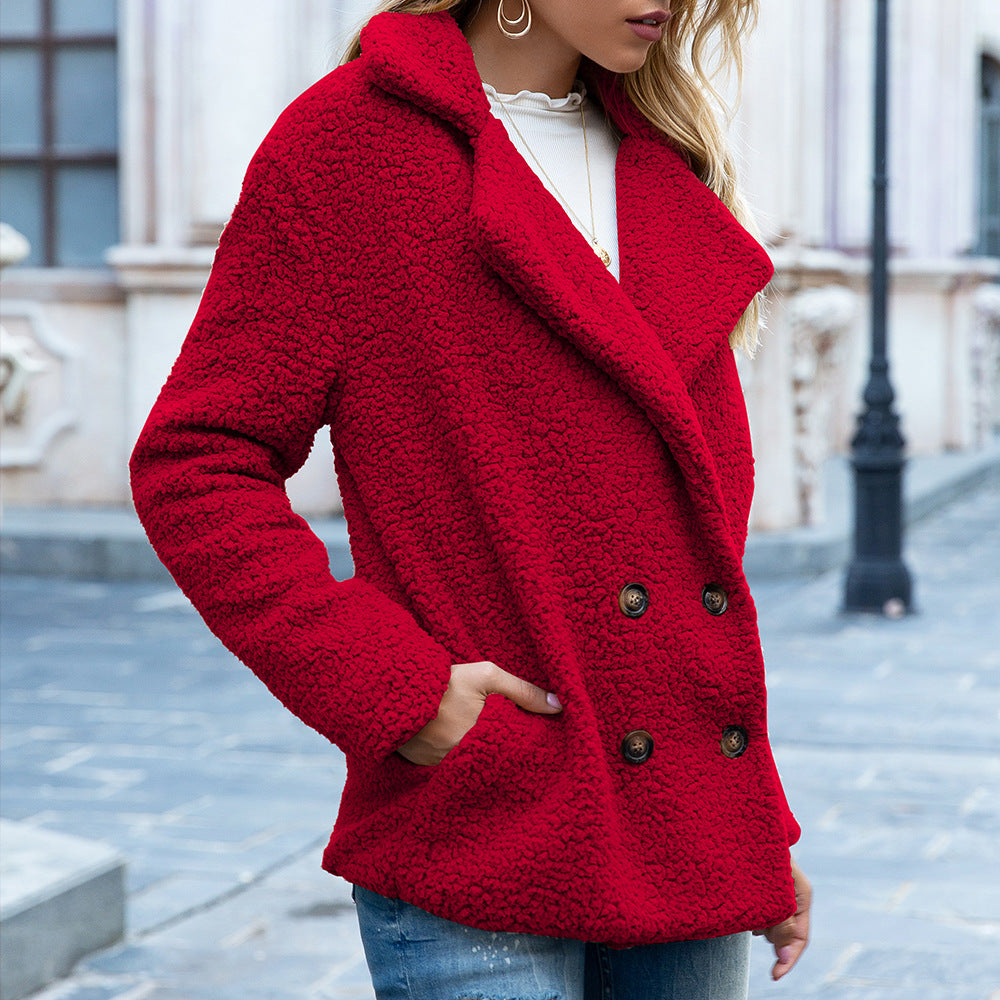 Brianna - Cappotto lungo e spesso con bottoni per donne