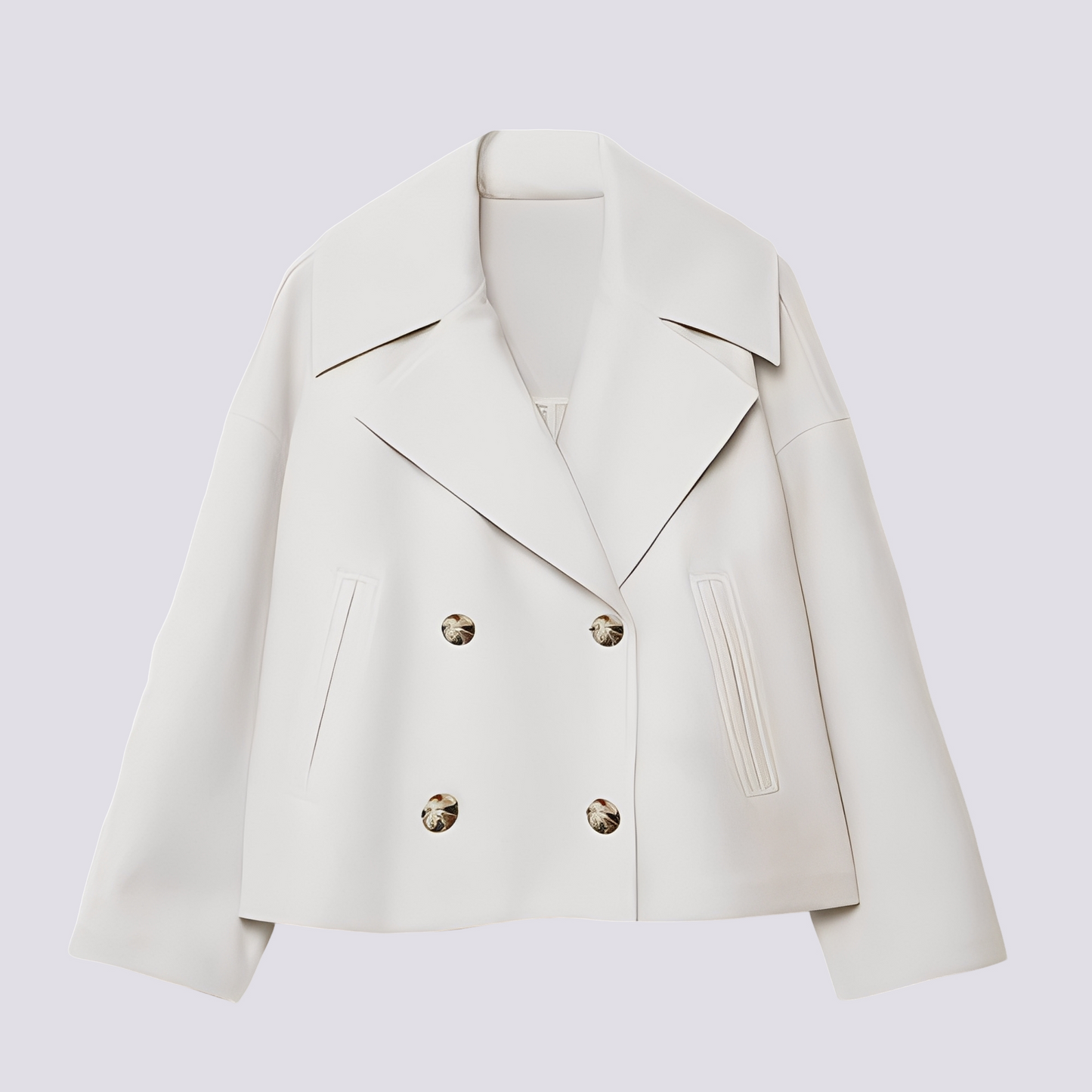 Bethney - Giacca corta di lana elegante con colletto a revers per donne