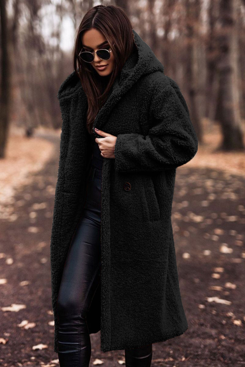 Yancy - Stile lungo Cappotto in Peluche per donne