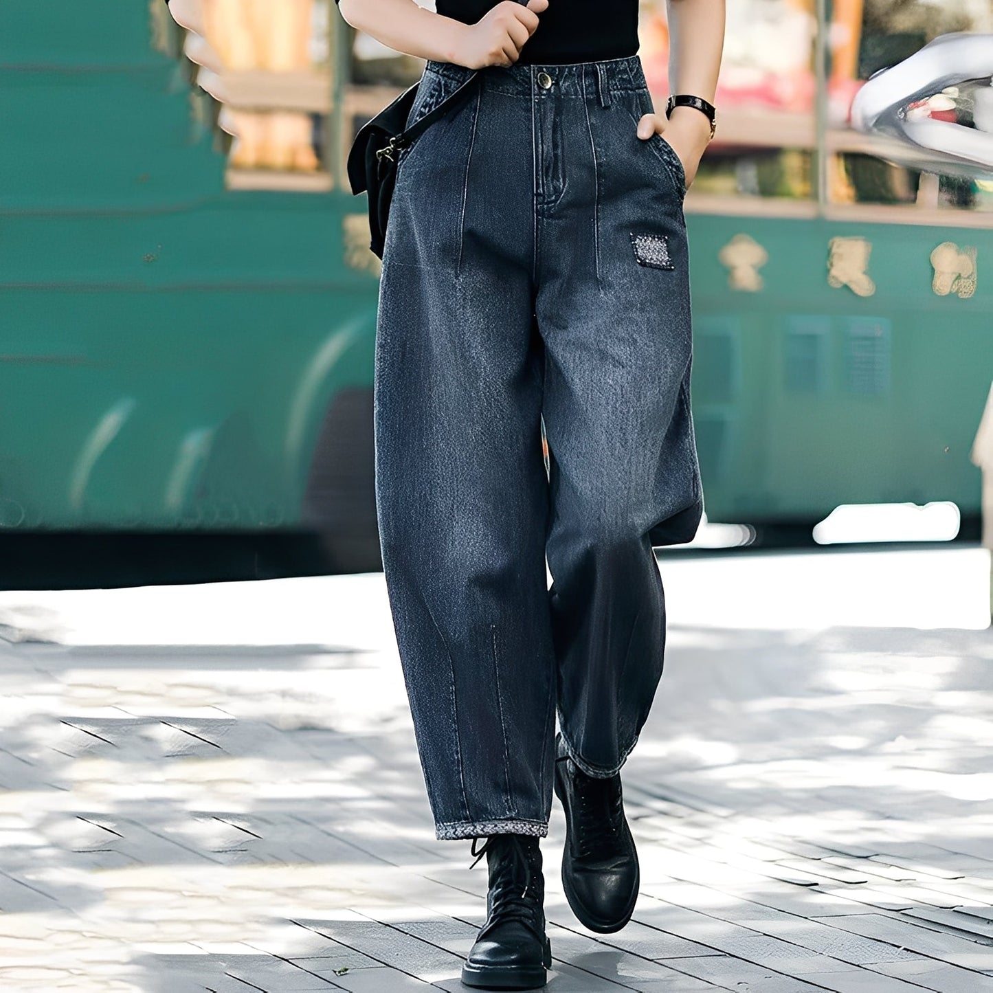 Shirlee - Jeans eleganti a vita alta per donne
