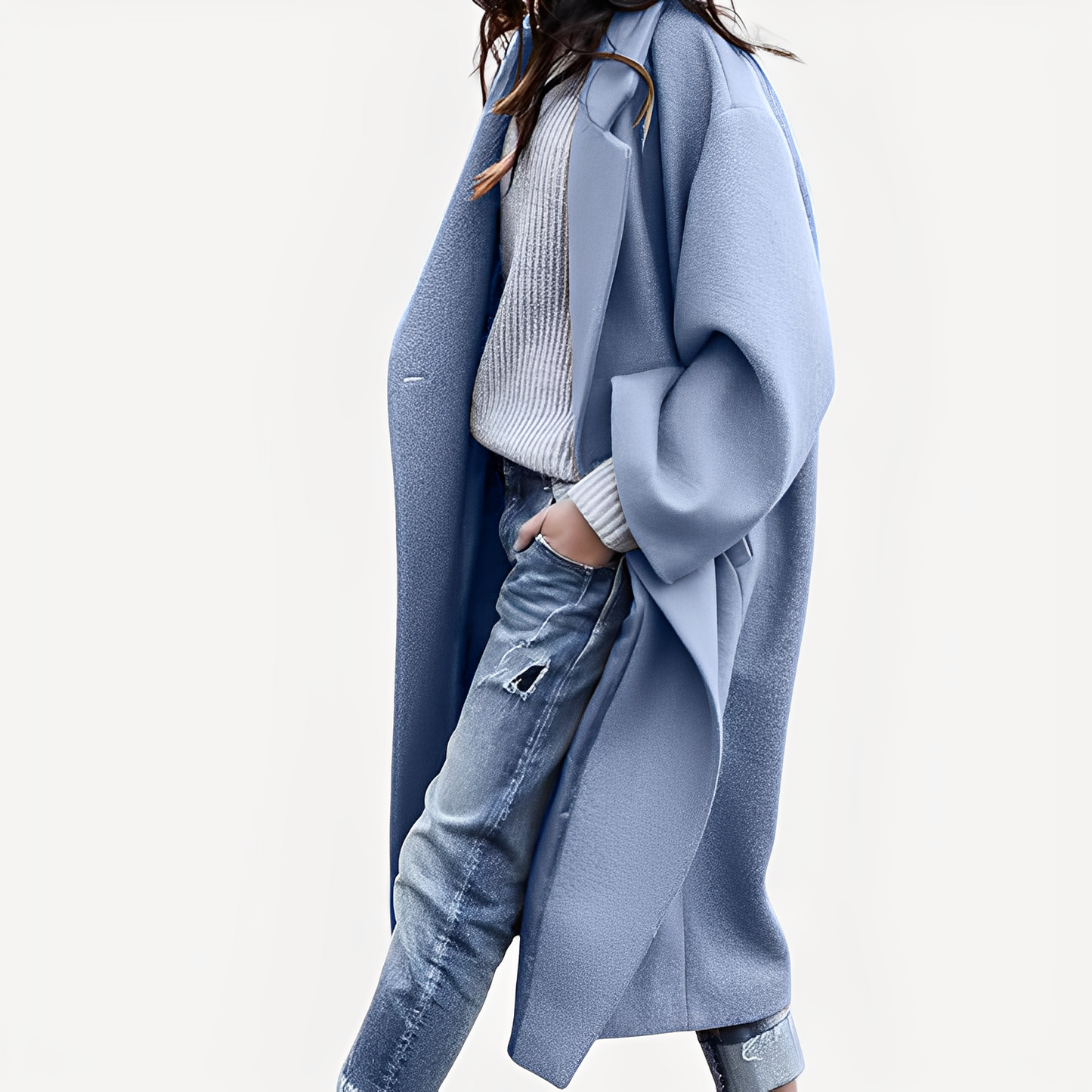 Camellia - Cappotto lungo e largo in lana per donne