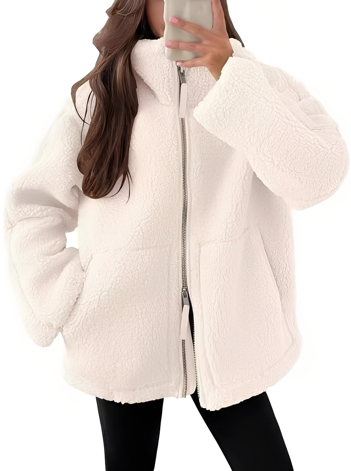 Rowena - Giacca di lana elegante con zip per donna