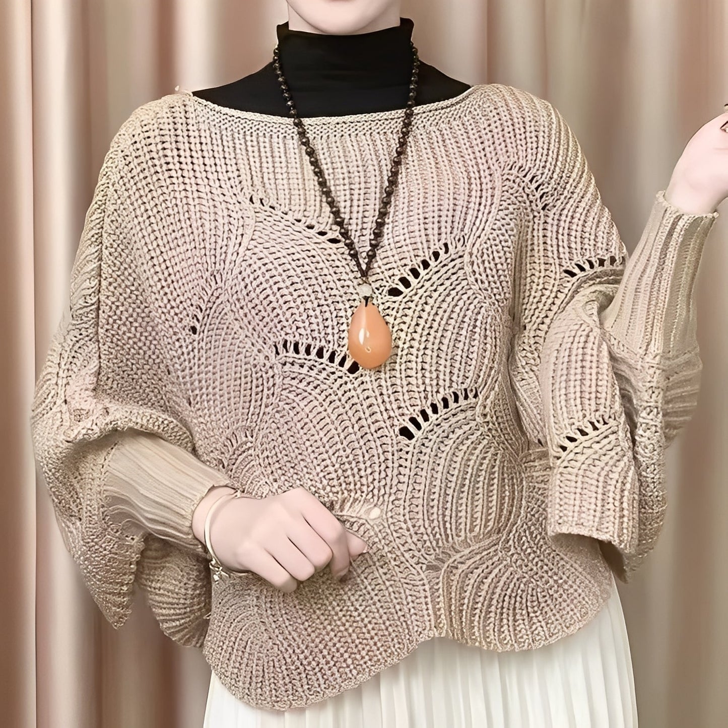 Celestine - Maglione caldo con maniche larghe per donne