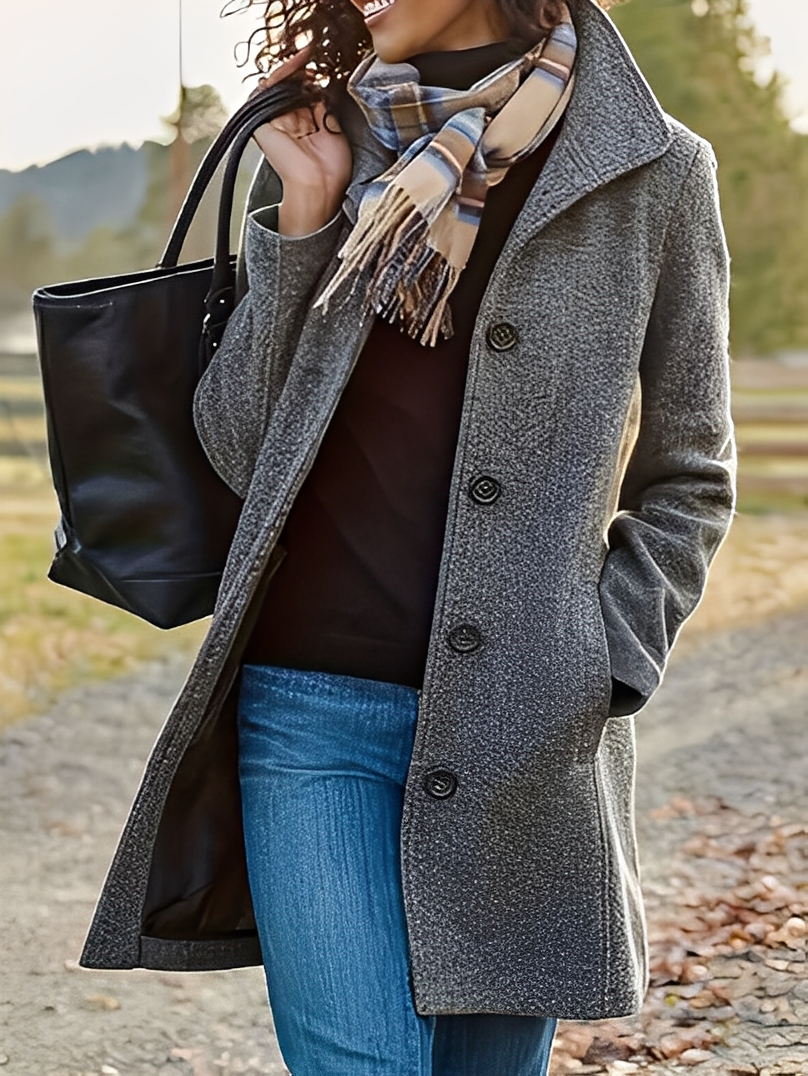 Jaclyn - Cappotto tweed moderno e versatile per donne