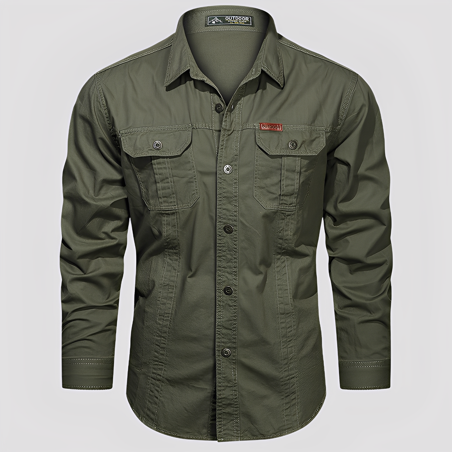Ranulph - Camicia Cargo da Uomo con Maniche Lunghe, Stile Casual