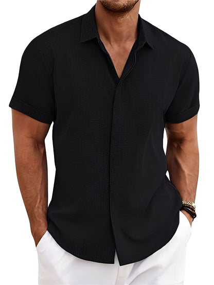 Caelum - Camicia uomo semplice e casual a maniche corte