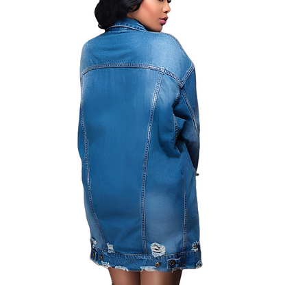 Yasmin - Giacca di jeans lunga e casual per donne