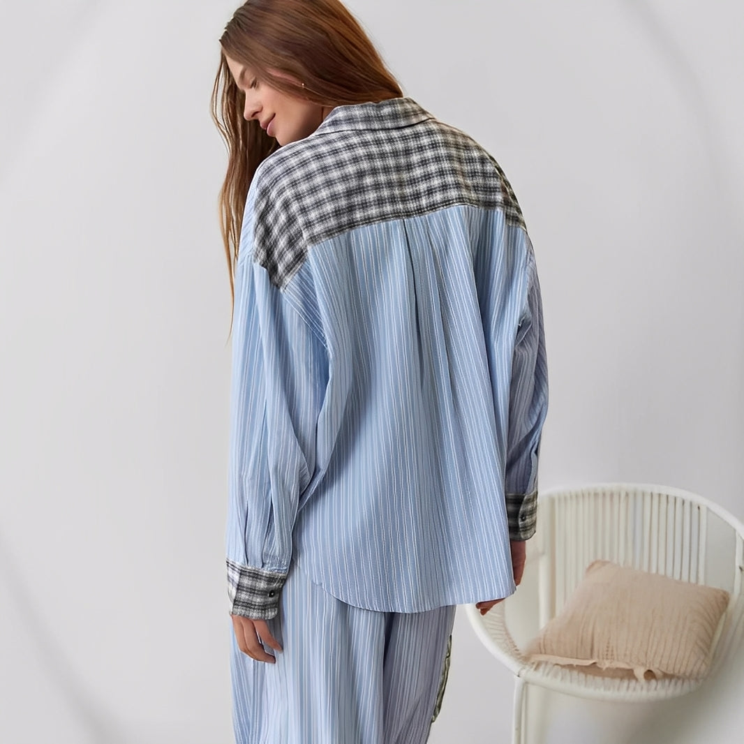 Elenora - Comodo e casual set pigiama a due pezzi per donne