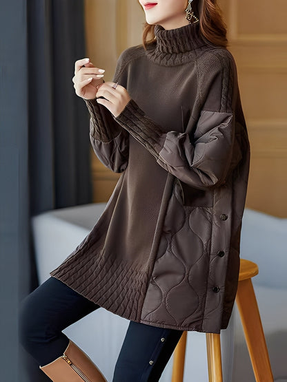 Vonda - Maglione casual con collo alto per donne