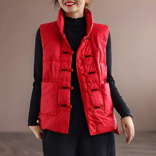 Amayah - Gilet invernale casual con tasche per donne