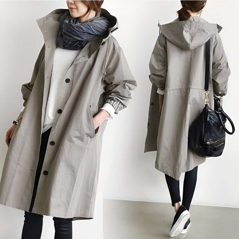 Alicia - Trench-coat da donna con cappuccio