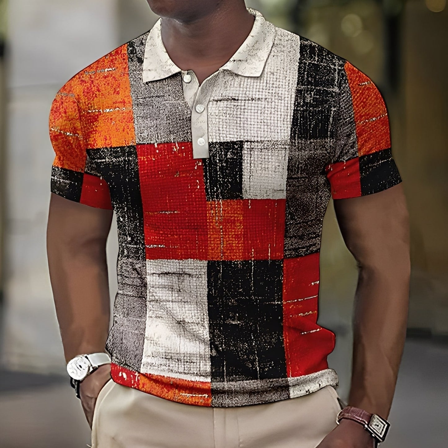 Reginald - Polo elegante e multicolore da uomo