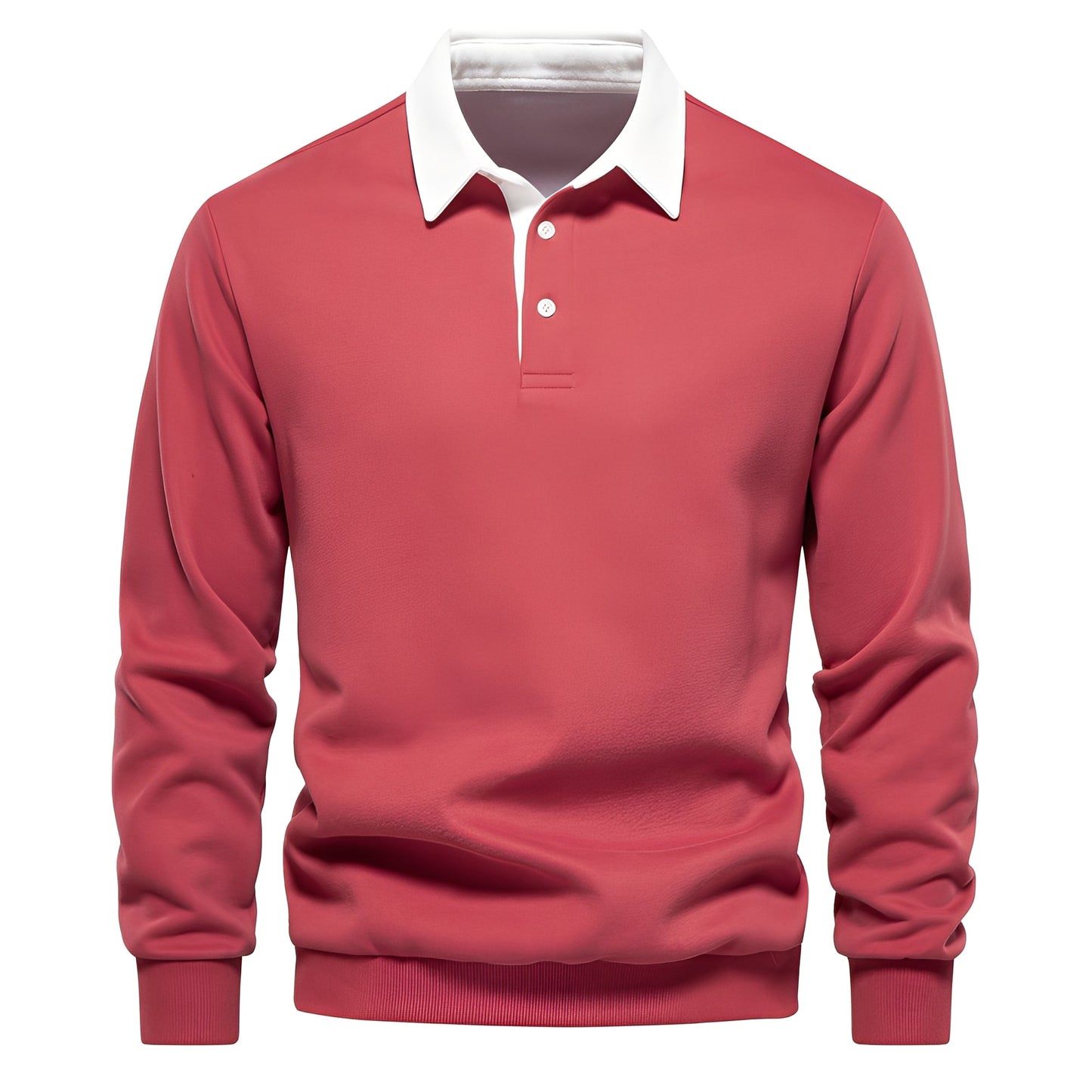 Shelton - Polo uomo casual con maniche lunghe