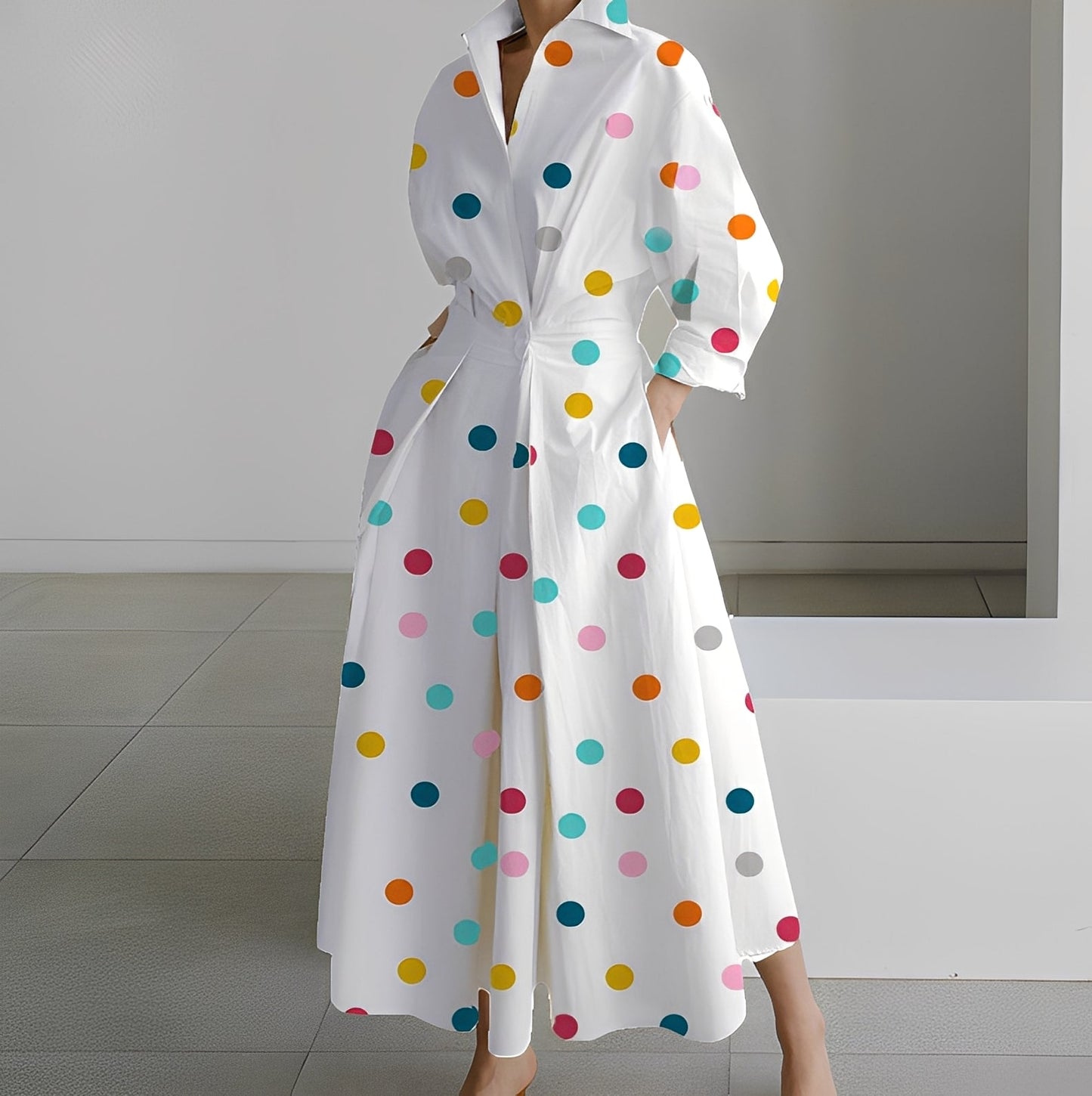 Lavina - Vestito a maniche lunghe con tasche per donne