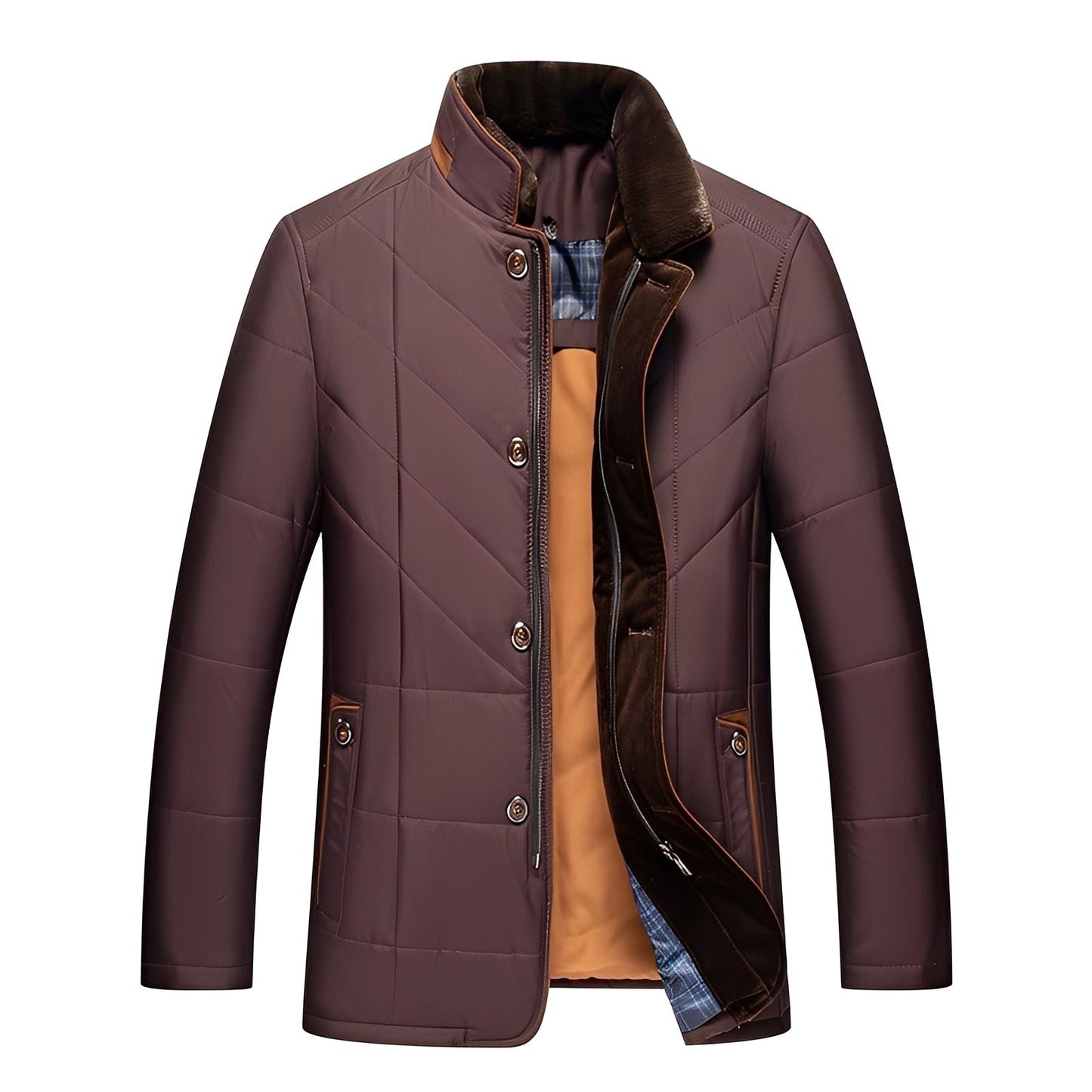Rodney – Giacca trapuntata elegante con bottoni per uomo