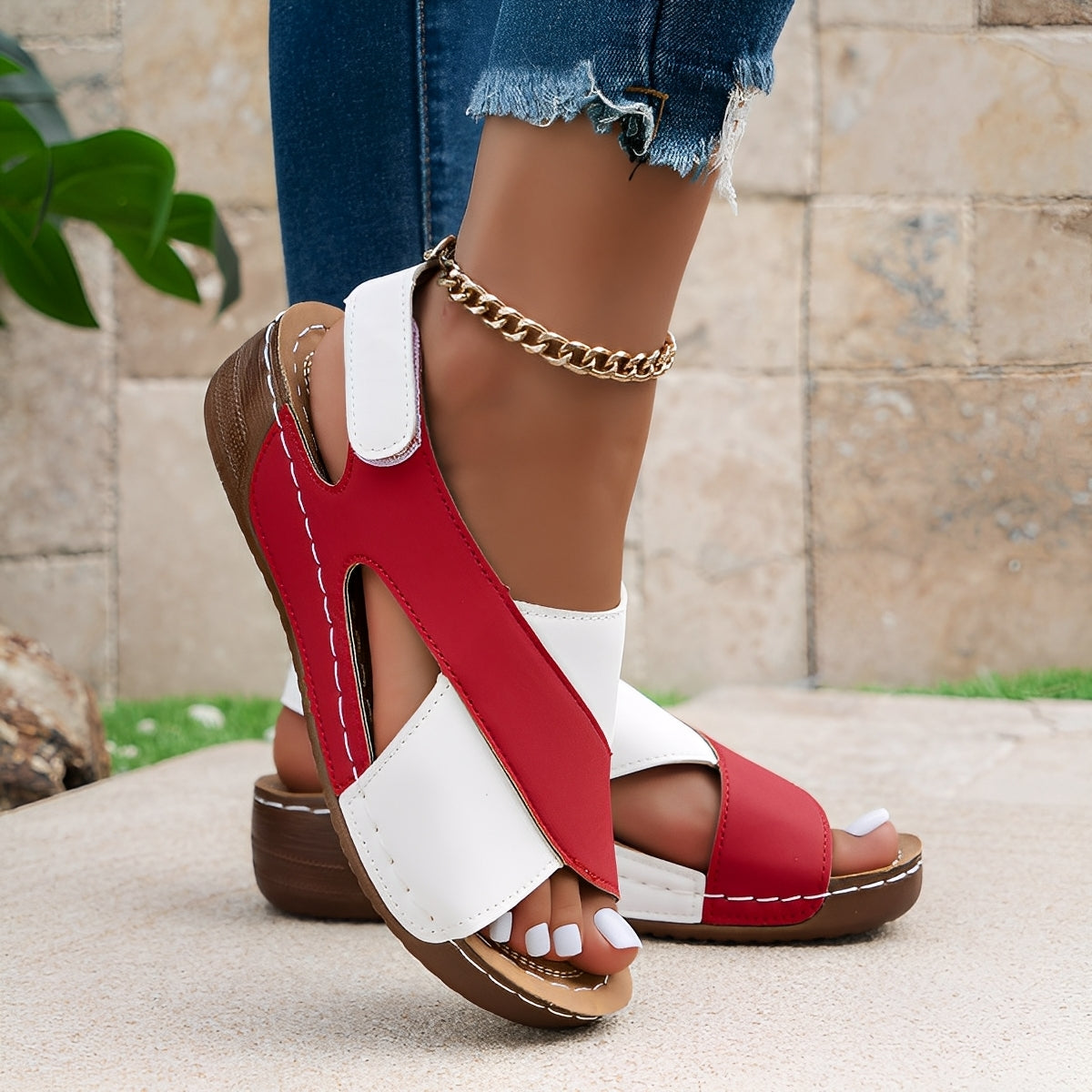 Clarissa - Zeppe casual con cinturini incrociati per donne