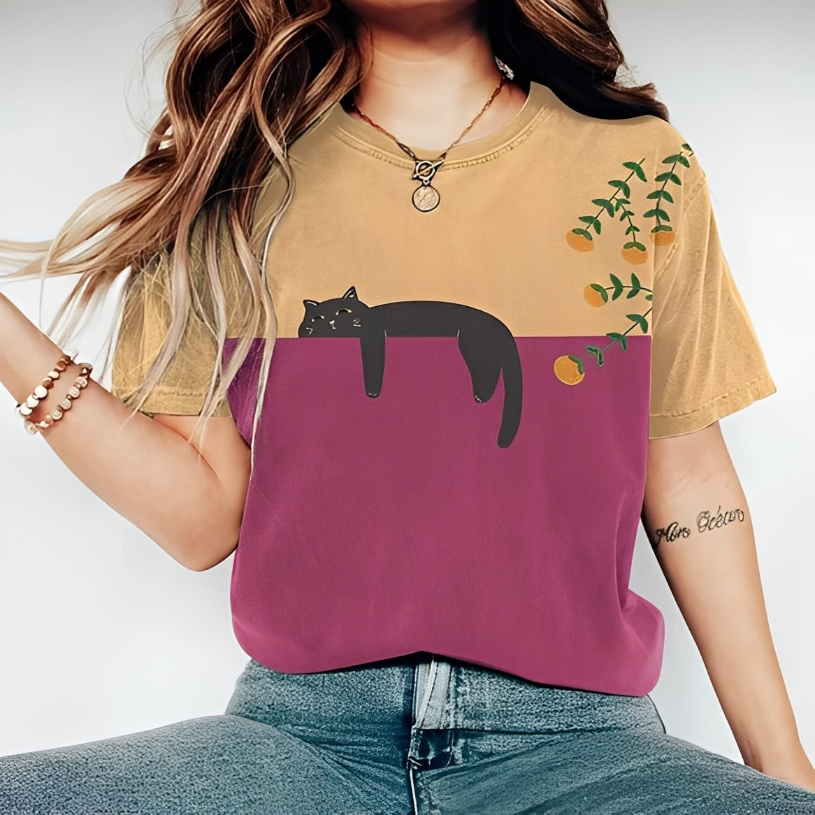Alvina - Maglietta casual con disegno per donne